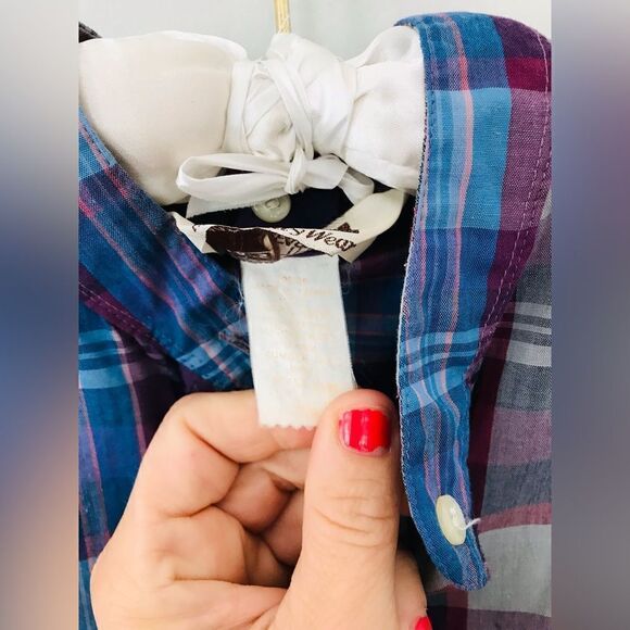 Vintage | sears maternity plaid pullover blouse | size 8 - Picture 5 of 7